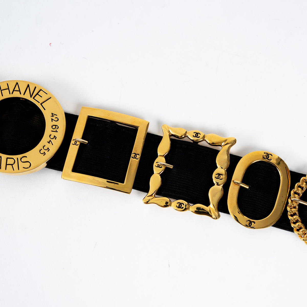 Pre-Loved Chanel™ Gold Tone Multi Buckle Belt Size 80/32