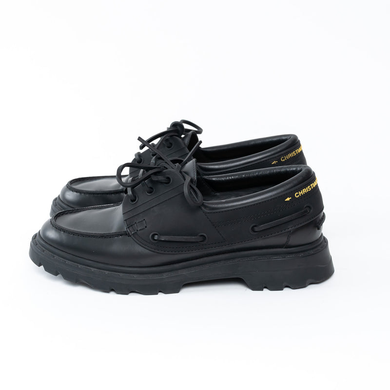 Dior Black Leather and Rubber Boat Style Loafer Size 39