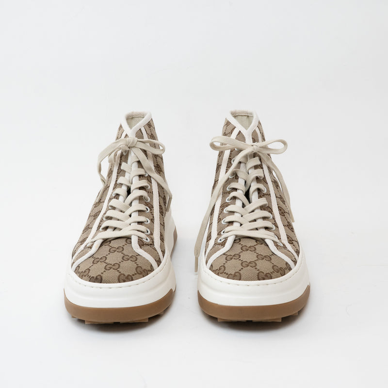 Gucci GG Supreme Canvas Platform High Top Sneakers Size 44