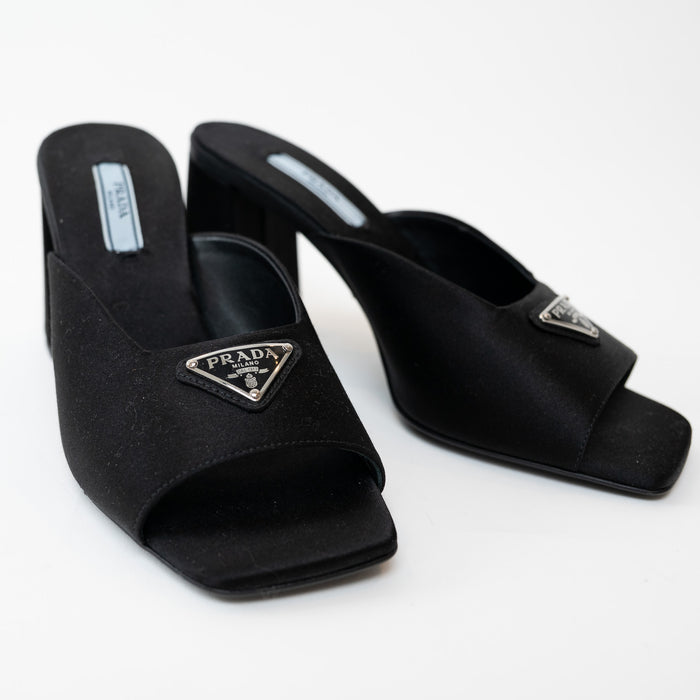 Prada Black Satin Sandals Size 35