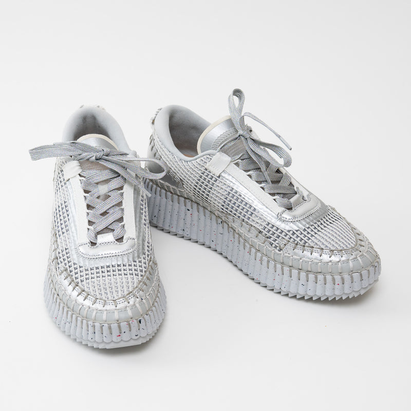 Chloe Nama Recycled Mesh Sneakers in silver