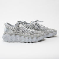 Chloe Silver Nama Recycled Mesh Sneakers Size 38