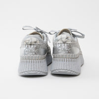 Chloe Silver Nama Recycled Mesh Sneakers Size 38