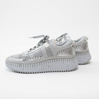 Chloe Silver Nama Recycled Mesh Sneakers Size 38