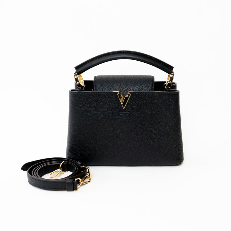 Louis Vuitton Black Grained Leather Capucines BB Handbag
