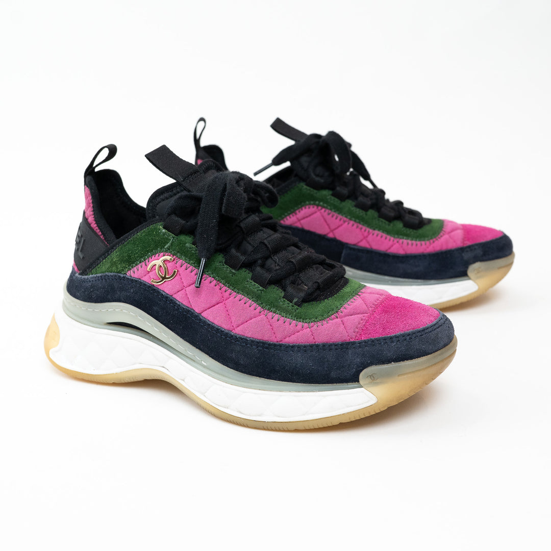 Pre-Loved Chanel™ Multicolor Suede Sneakers Size 36