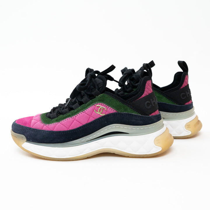 Pre-Loved Chanel™ Multicolor Suede Sneakers Size 36