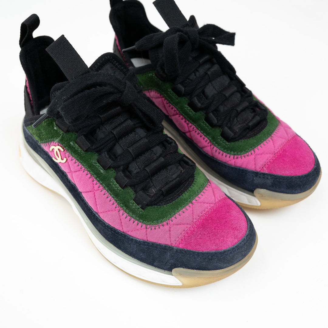 Pre-Loved Chanel™ Multicolor Suede Sneakers Size 36