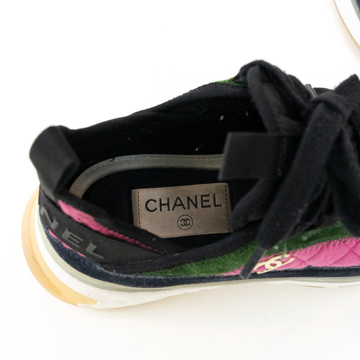Pre-Loved Chanel™ Multicolor Suede Sneakers Size 36