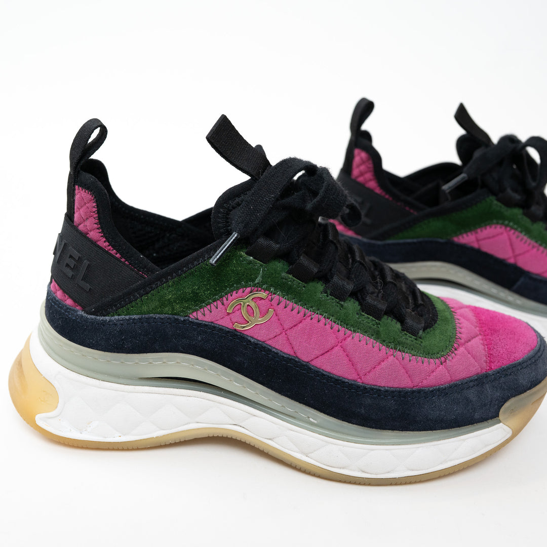 Pre-Loved Chanel™ Multicolor Suede Sneakers Size 36