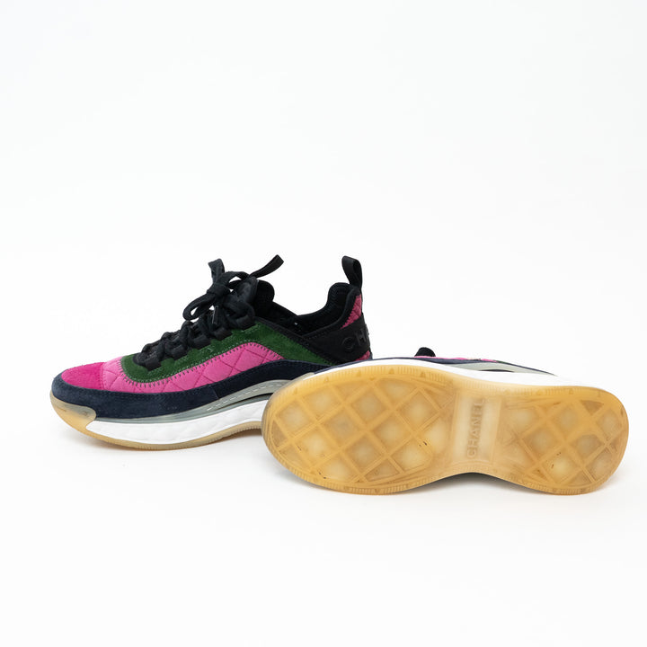 Pre-Loved Chanel™ Multicolor Suede Sneakers Size 36