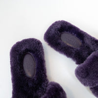 Hermes Violet Shearling Oran Sandals Size 37