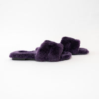 Hermes Violet Shearling Oran Sandals Size 37