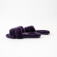 Hermes Violet Shearling Oran Sandals Size 37