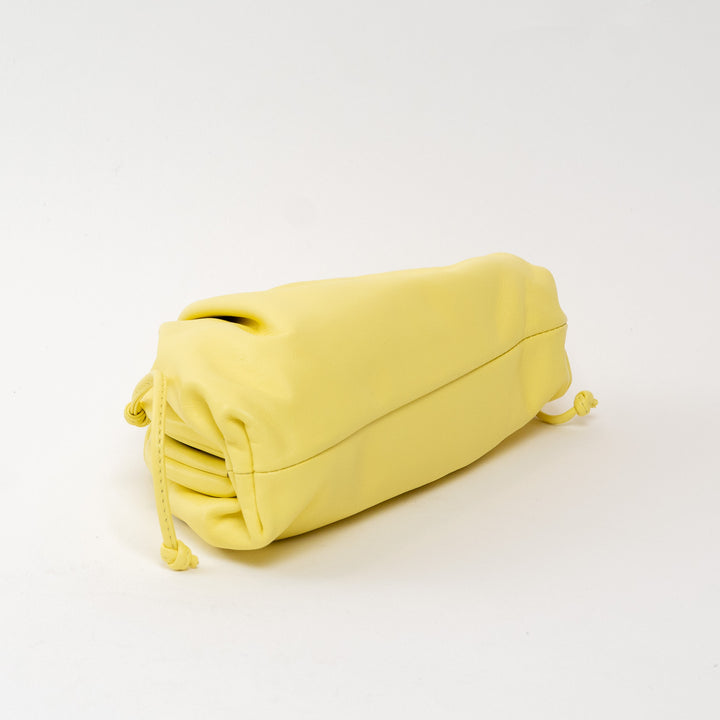 Bottega Veneta Yellow Calfskin Leather "The Mini Pouch" Clutch