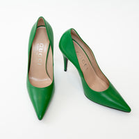 Gucci Green Grained Pump Heels Size 39.5