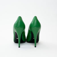 Gucci Green Grained Pump Heels Size 39.5
