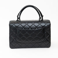 Pre-Loved Chanel™ Black Grained Quilted Leather Large Trendy Bag
