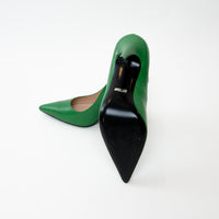 Gucci Green Grained Pump Heels Size 39.5