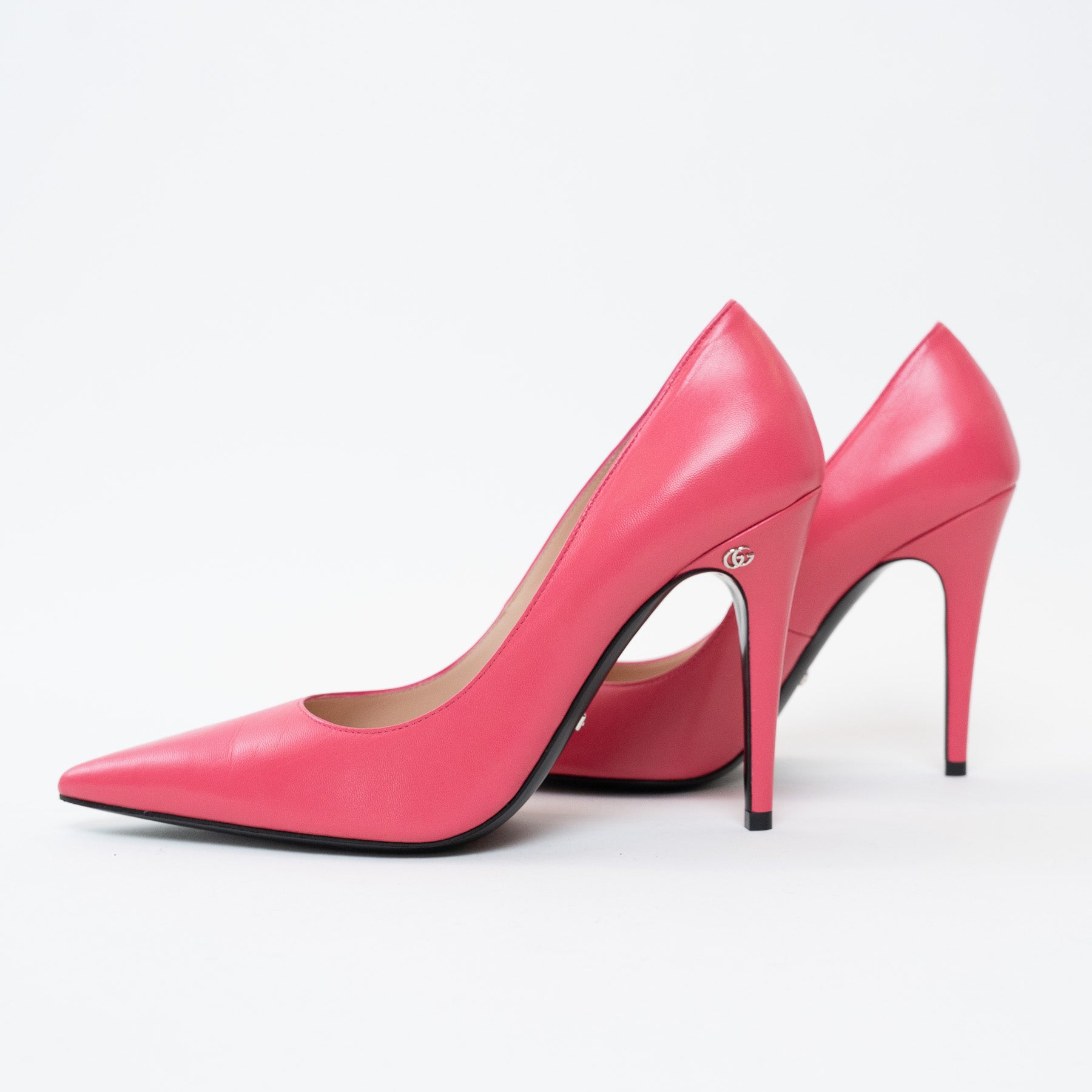 パンプス GUCCI LLIC LEATHER HIGH-HEELED DECOLLETE Gucci Magenta Grained Leather Pumps Heels Size 39.5 – LFC Ltd