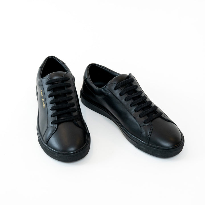 Saint Laurent Black Leather Sneakers Size 38