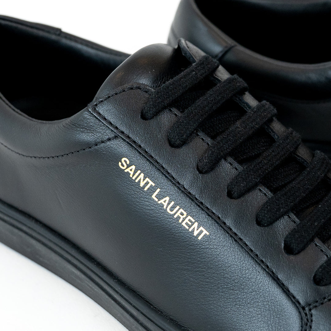 Saint Laurent Black Leather Sneakers Size 38