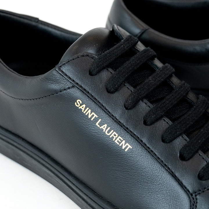 Saint Laurent Black Leather Sneakers Size 38