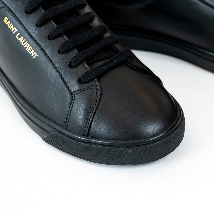 Saint Laurent Black Leather Sneakers Size 38