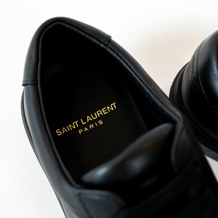 Saint Laurent Black Leather Sneakers Size 38