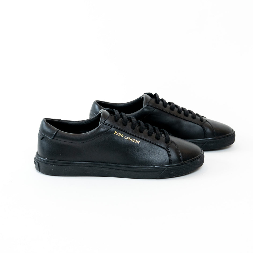 Saint Laurent Black Leather Sneakers Size 38