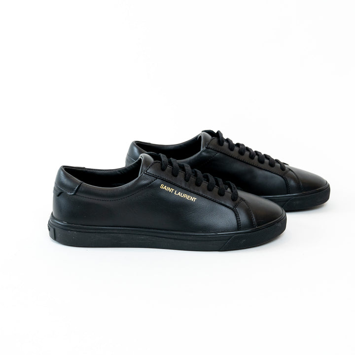 Saint Laurent Black Leather Sneakers Size 38