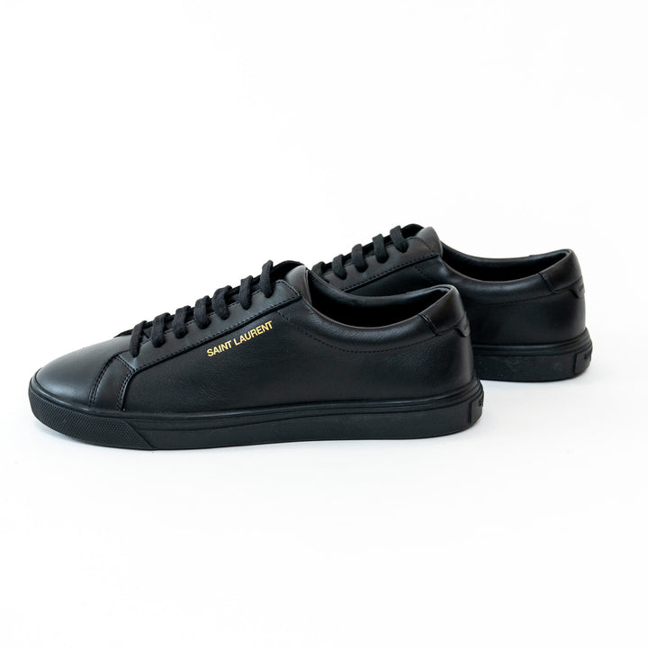 Saint Laurent Black Leather Sneakers Size 38