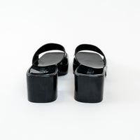 Gucci Black Embossed Block Heel Sandals Size 39