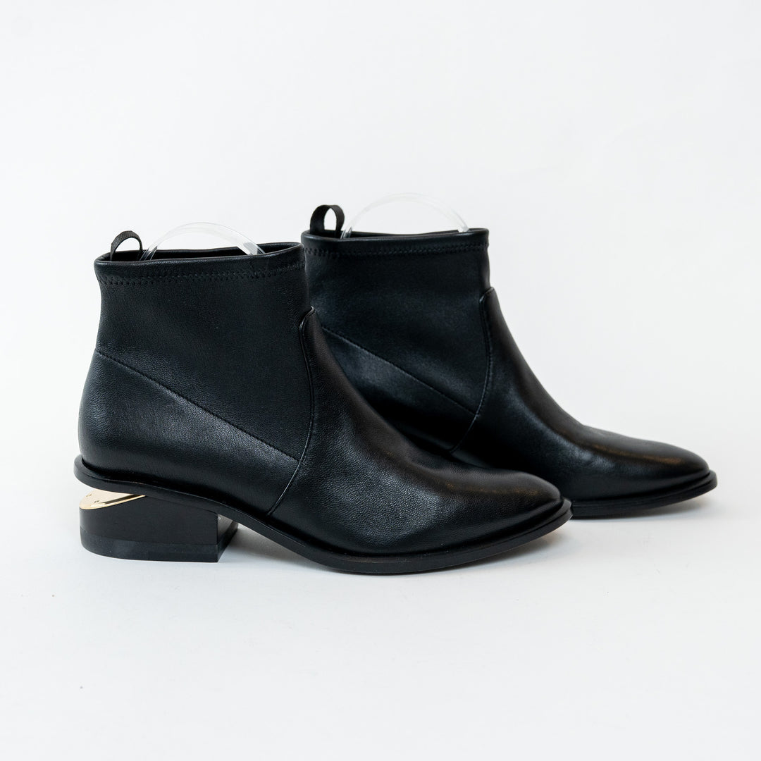 Alexander Wang Black Lambskin Leather Kori Stretch Boots Size 36