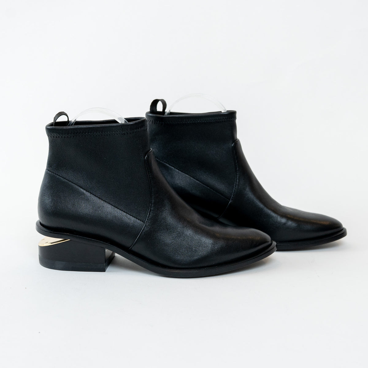 Alexander Wang Black Lambskin Leather Kori Stretch Boots Size 36