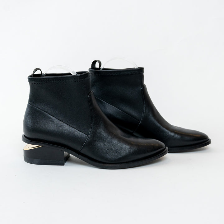 Alexander Wang Black Lambskin Leather Kori Stretch Boots Size 36