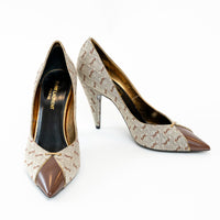 Saint Laurent Lola pumps with monogram canvas exterior