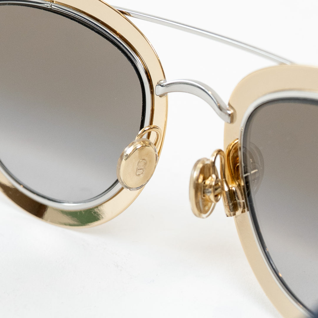 Dior Light Gold and Navy Double Bridge DiorChromic Sunglasses