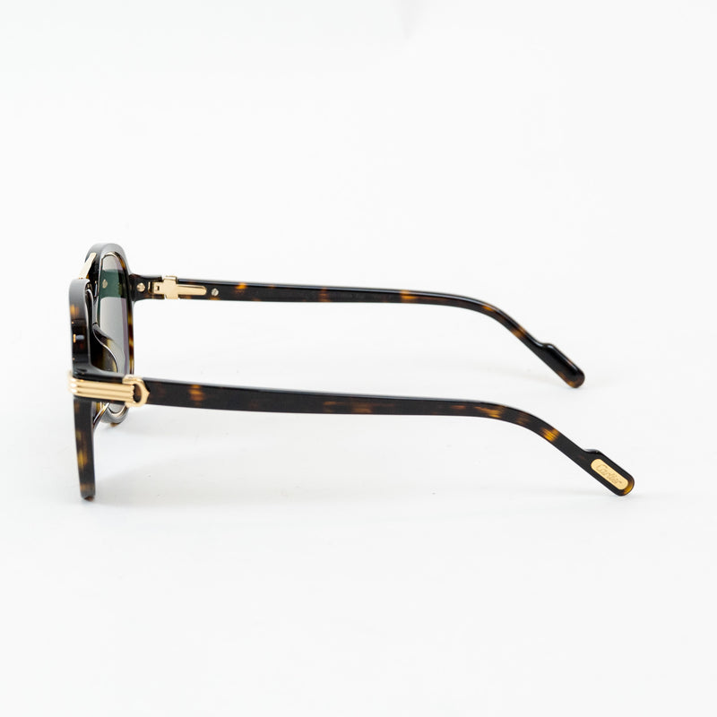 Cartier Tortoise Shell Aviator Sunglasses