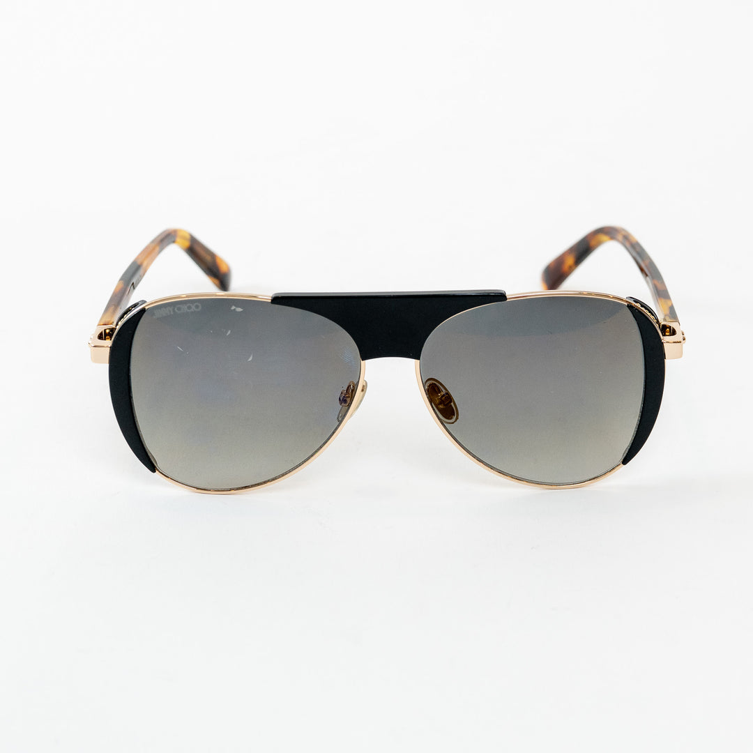 Jimmy Choo Black Mirror Gradient Aviator Sunglasses
