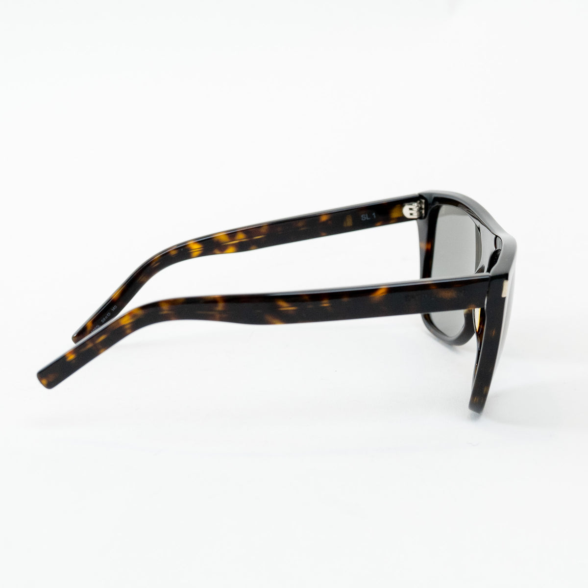 Saint Laurent Dark Tortoise Shell Rectangle Frame Glasses