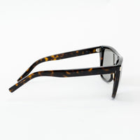 Saint Laurent Dark Tortoise Shell Rectangle Frame Glasses
