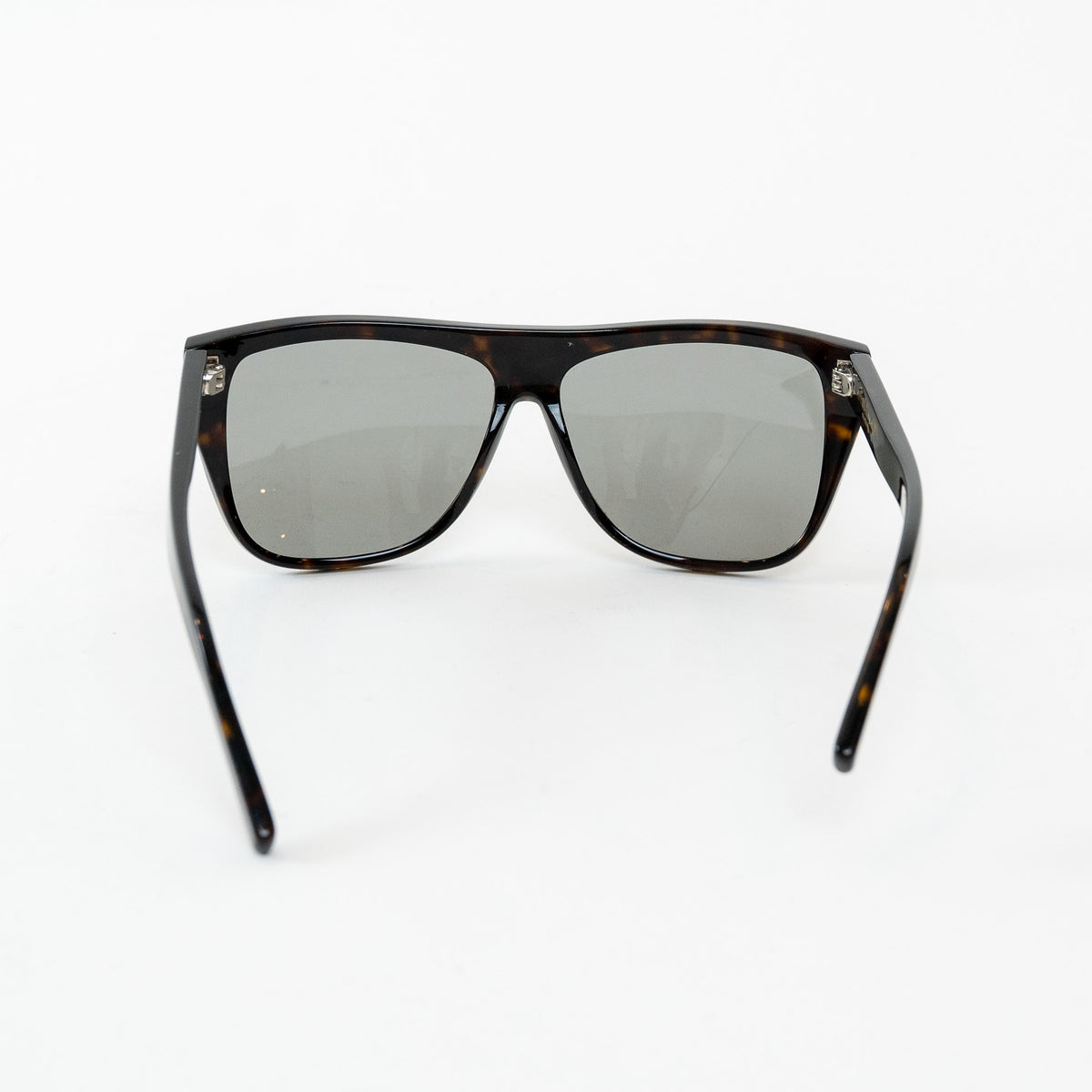 Saint Laurent Dark Tortoise Shell Rectangle Frame Glasses