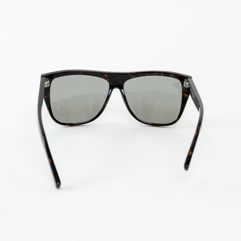 Saint Laurent Dark Tortoise Shell Rectangle Frame Glasses