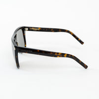 Saint Laurent Dark Tortoise Shell Rectangle Frame Glasses