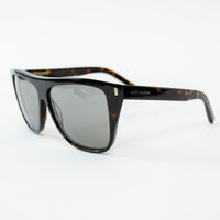 Saint Laurent Dark Tortoise Shell Rectangle Frame Glasses