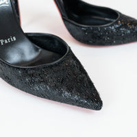 Christian Louboutin Black Velvet Iriza Pumps Size 39.5
