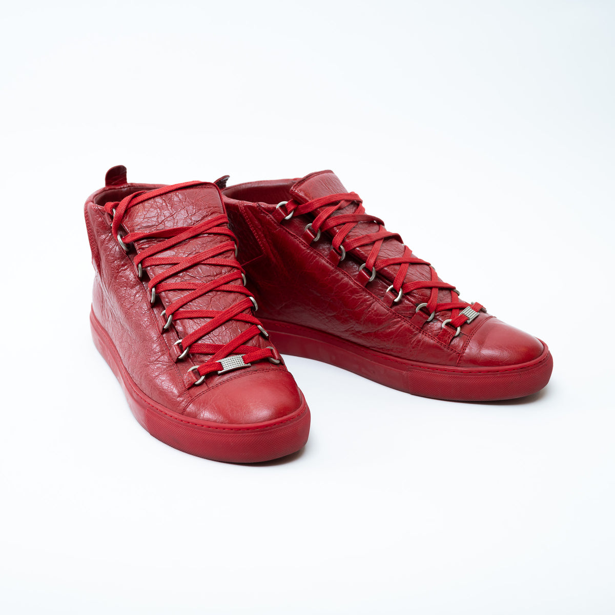 Balenciaga Arena Red High Top Sneakers Size 44