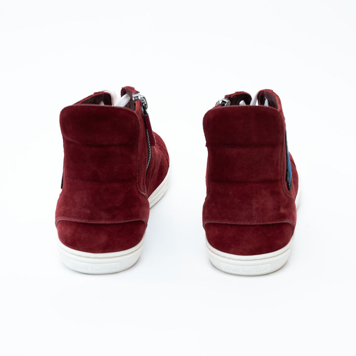 Mens Louis Vuitton Burgundy High Top Sneakers Size 8.5