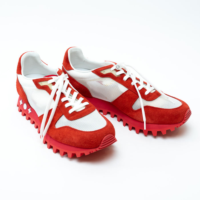 Louis Vuitton Red/White Low Top Sneakers Size 8.5